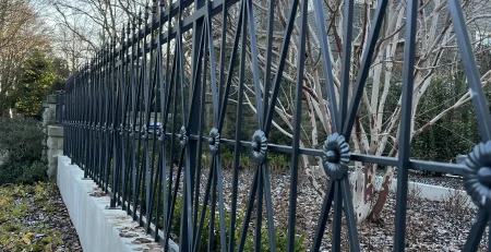 black iron security fence
