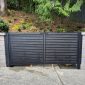 Horizontal slat aluminum gate with matte black powder-coated finish in Seattle, WA